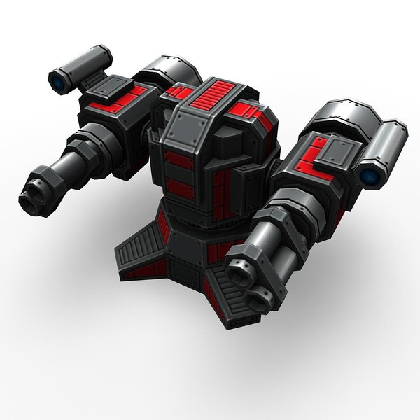 mini guns rocket launchers 3d max - 4miniguns_4turrets_3rocketlaunchers.rar by Angryfly