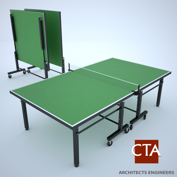 3d ping pong table model - Ping Pong Table by CTA AE