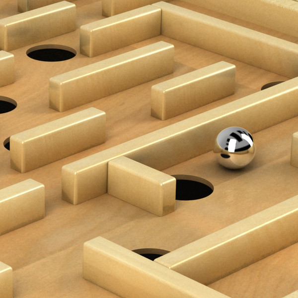 tilt maze 3d model - Wooden Labyrinth Tilt Maze by emma j