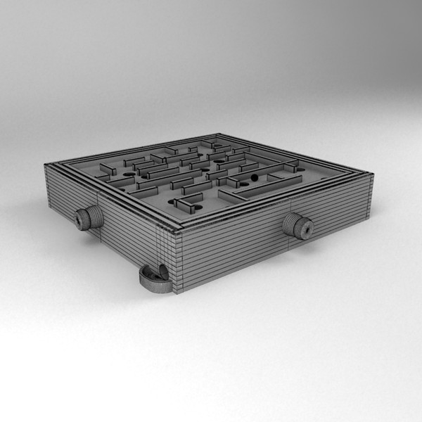 tilt maze 3d model - Wooden Labyrinth Tilt Maze by emma j