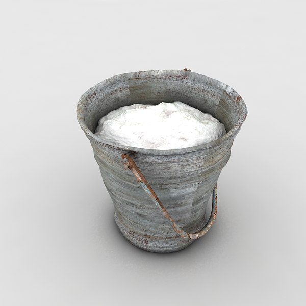 bucket fillings mud 3d model - metal bucket textured... by Litarvan