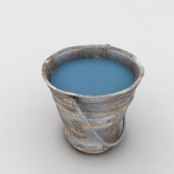 bucket fillings mud 3d model - metal bucket textured... by Litarvan