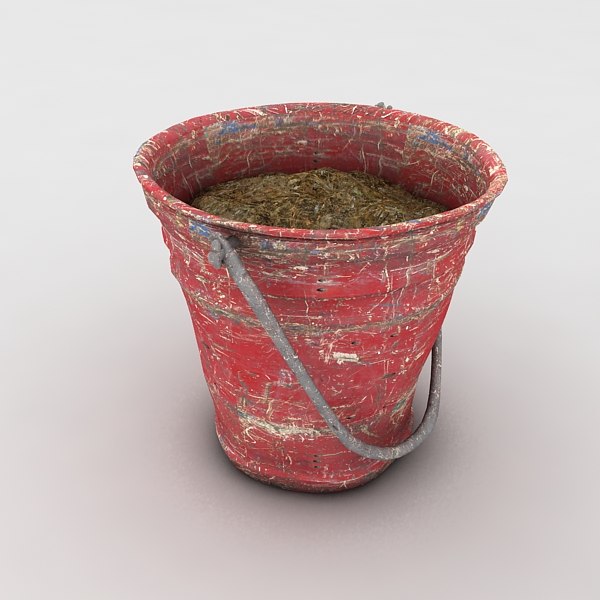 bucket fillings mud 3d model - metal bucket textured... by Litarvan