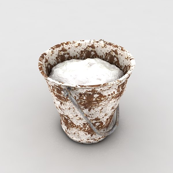 bucket fillings mud 3d model - metal bucket textured... by Litarvan