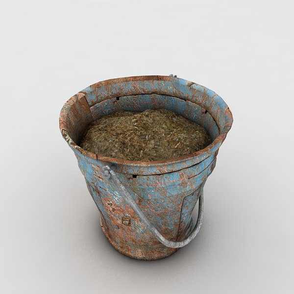 bucket fillings mud 3d model - metal bucket textured... by Litarvan