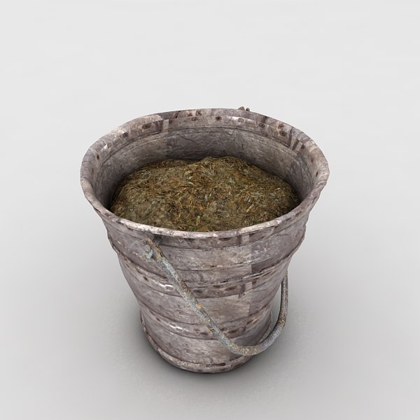 bucket fillings mud 3d model - metal bucket textured... by Litarvan