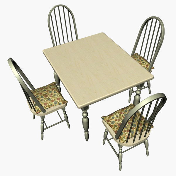 3d country kitchen table model - Yellow Country Kitchen by chaosfractal