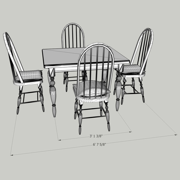 3d country kitchen table model - Yellow Country Kitchen by chaosfractal