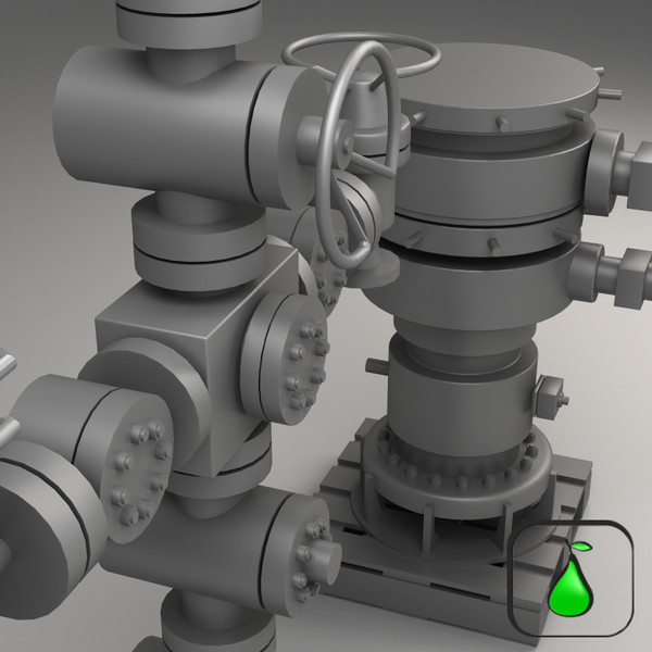 3d head christmas tree oil - Oil & Gas Wellhead Tree by emma j
