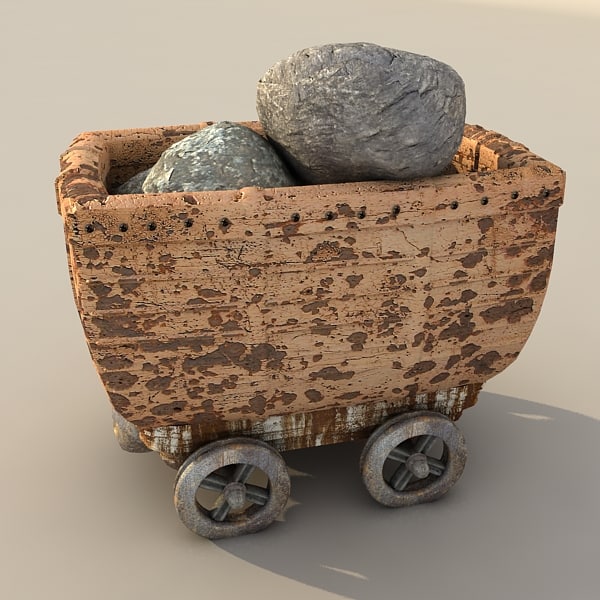 3d metal carts model - mine cart textured... by Litarvan