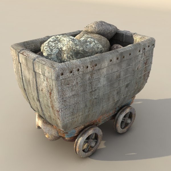3d metal carts model - mine cart textured... by Litarvan
