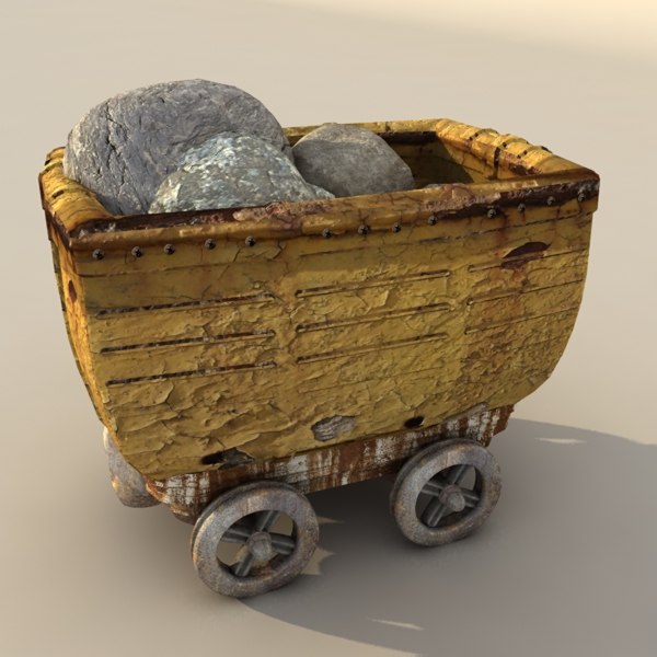 3d metal carts model - mine cart textured... by Litarvan