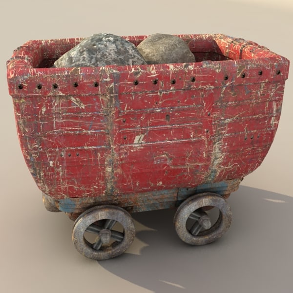 3d metal carts model - mine cart textured... by Litarvan