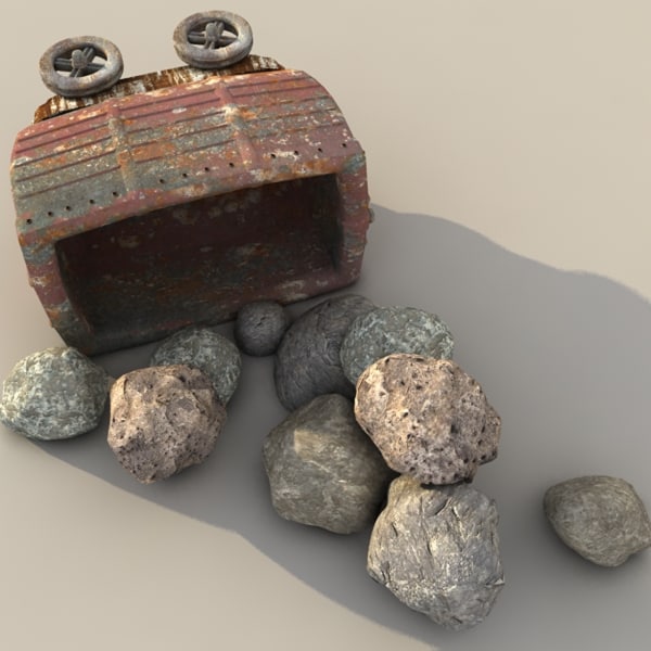 3d metal carts model - mine cart textured... by Litarvan