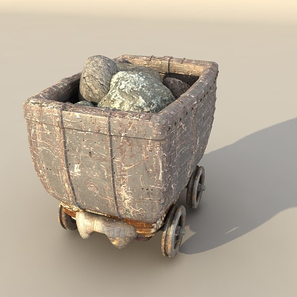 3d metal carts model - mine cart textured... by Litarvan