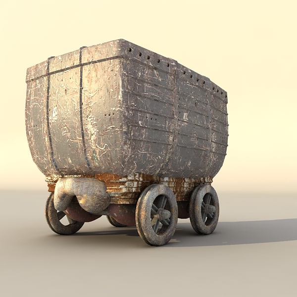3d metal carts model - mine cart textured... by Litarvan