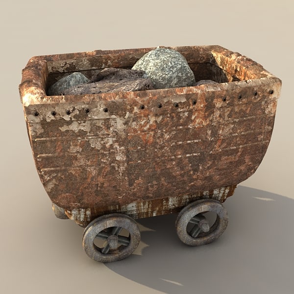 3d metal carts model - mine cart textured... by Litarvan