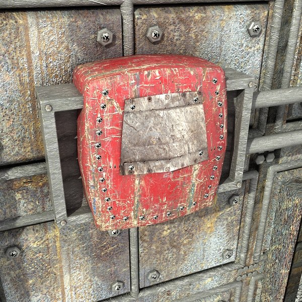 3d metal door moving - metal side moving door textured... by Litarvan