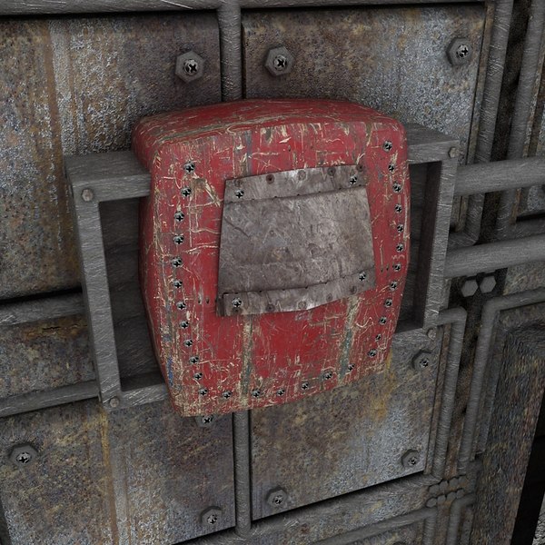 3d metal door moving - metal side moving door textured... by Litarvan