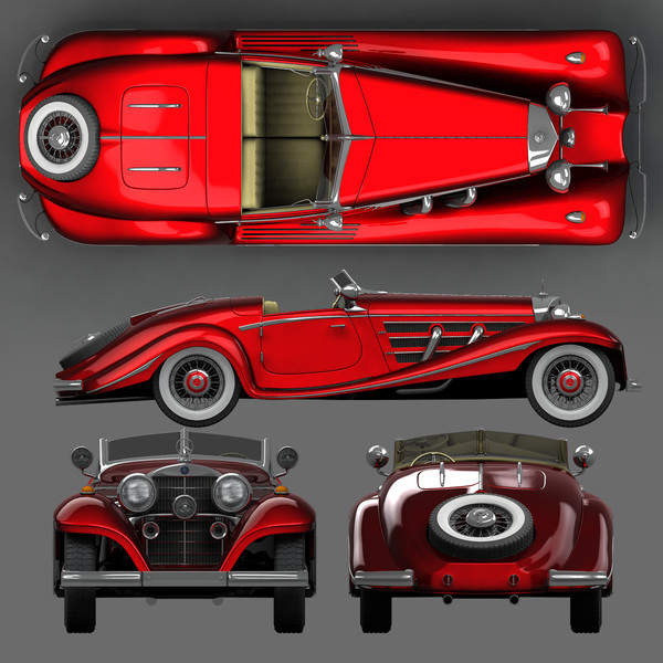 3d mercedes benz 540 k model - Mercedes K 540 by mariusce