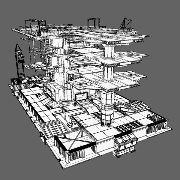 mobile landing place mlp-13 3d model - MLP-13 (Mobile Landing Place) by Tschirner
