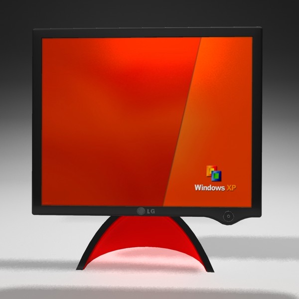 asus lcd monitor 3d max - Computer 3d model Red by PROmax_
