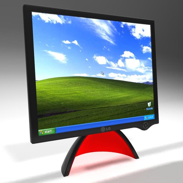 asus lcd monitor 3d max - Computer 3d model Red by PROmax_