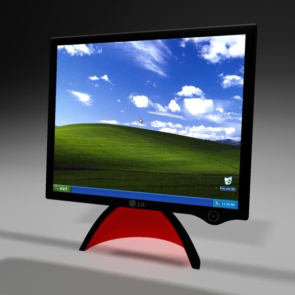 asus lcd monitor 3d max - Computer 3d model Red by PROmax_