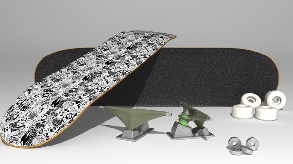 3d model complete skateboard - Highly Detailed Skateboard... by bubblegumkid