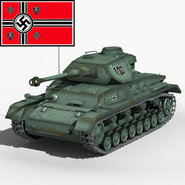 panzer tank 3d 3ds - Panzer IV tank feldgrau by Sandu_Bublic