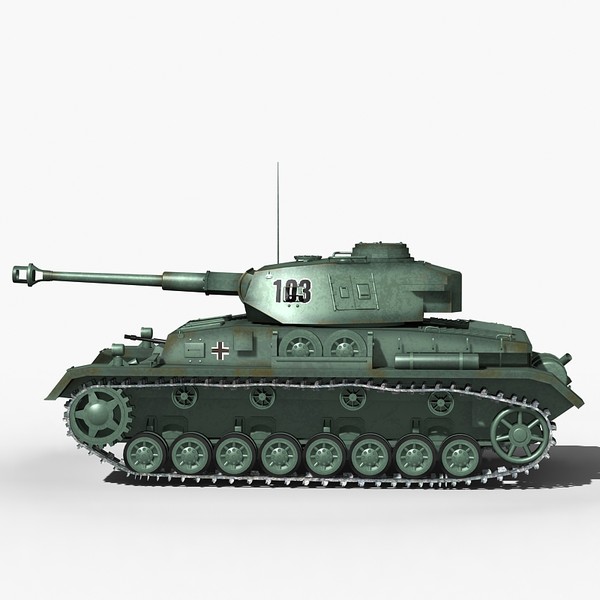 panzer tank 3d 3ds - Panzer IV tank feldgrau by Sandu_Bublic