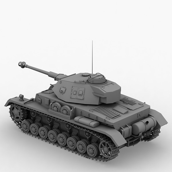 panzer tank 3d 3ds - Panzer IV tank feldgrau by Sandu_Bublic