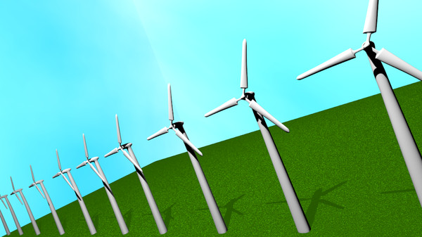 animate scenery green 3d model - Windmill by uniquedesign71