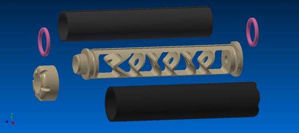 silencerco sparrow suppressor 3ds - Suppressors/Silencer: Silencerco SPARROW (new) by PaulNoiseLess
