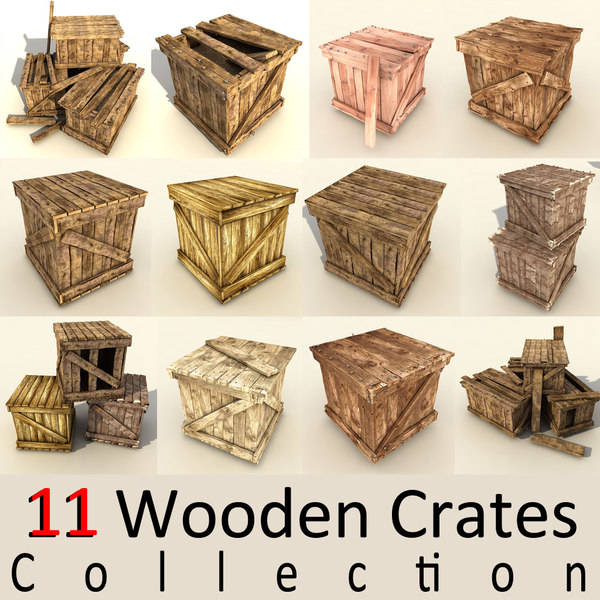 3d model wooden crates wood - wooden crates collection (2) by Litarvan