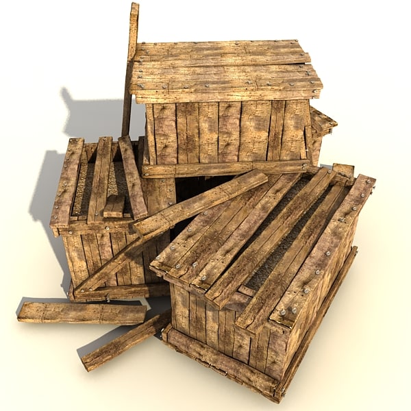 3d model wooden crates wood - wooden crates collection (2) by Litarvan