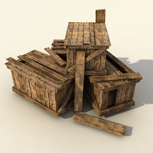 3d model wooden crates wood - wooden crates collection (2) by Litarvan