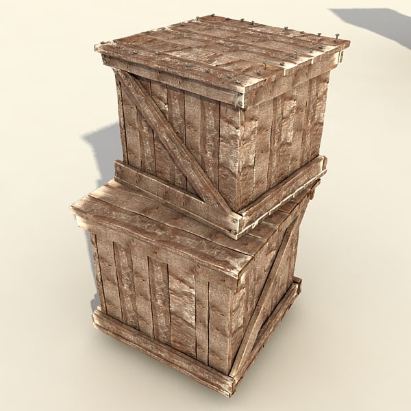 3d model wooden crates wood - wooden crates collection (2) by Litarvan