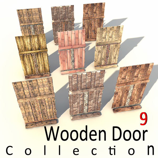 wooden door old 3d model - old wooden door textured by Litarvan