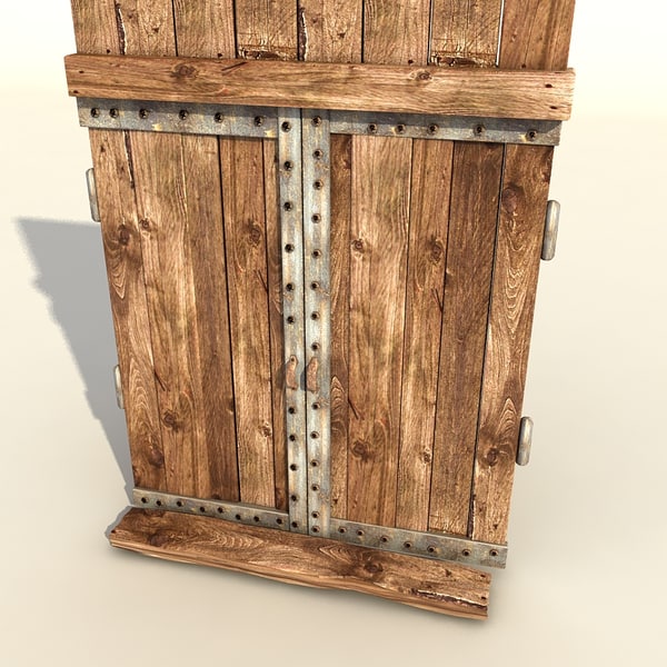wooden door old 3d model - old wooden door textured by Litarvan