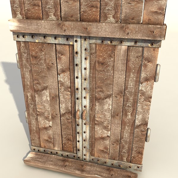 wooden door old 3d model - old wooden door textured by Litarvan