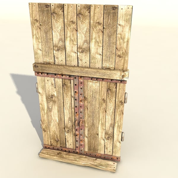 wooden door old 3d model - old wooden door textured by Litarvan