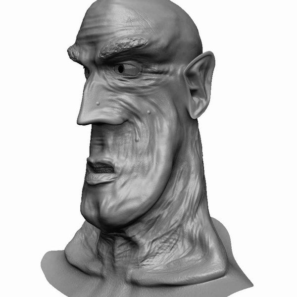 sculpting stylized caricature 3ds - Cartoon Human Head by KeremGogus