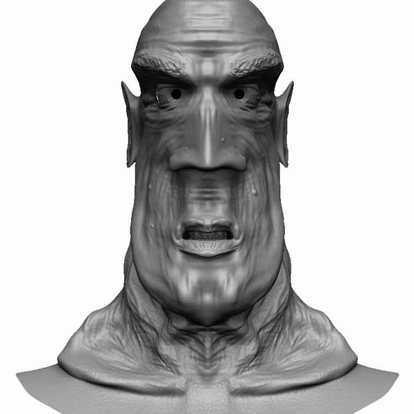 sculpting stylized caricature 3ds - Cartoon Human Head by KeremGogus