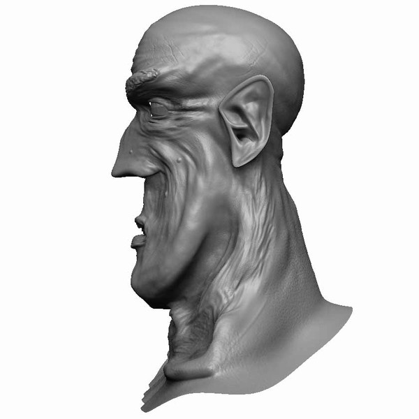 sculpting stylized caricature 3ds - Cartoon Human Head by KeremGogus
