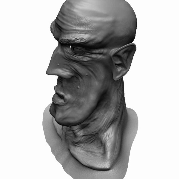 sculpting stylized caricature 3ds - Cartoon Human Head by KeremGogus