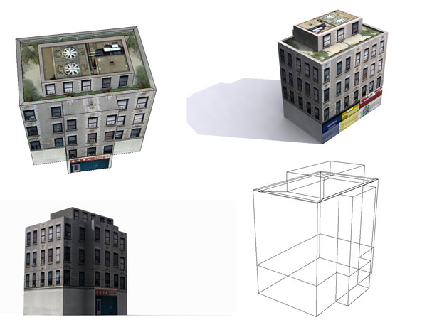 obj buildings nyc - Buildings low poly NYC by game assets