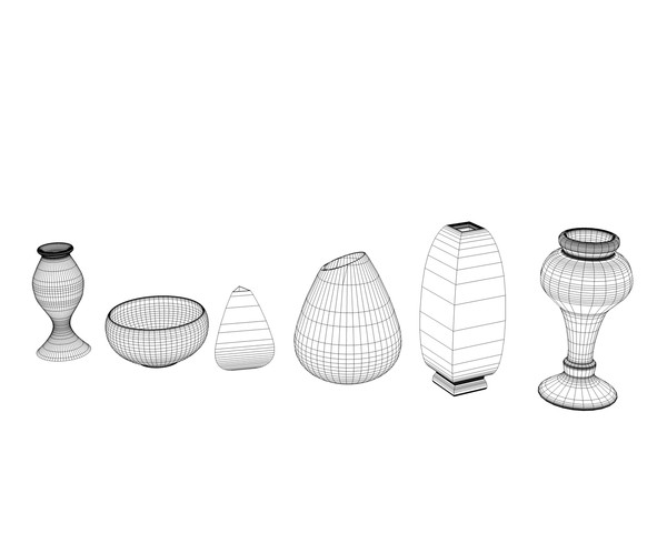 free vases flowers plants 3d model - Vases pack by Videomeka