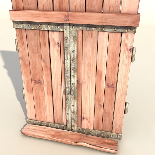 wooden door old 3d model - old wooden door textured by Litarvan