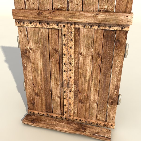 wooden door old 3d model - old wooden door textured by Litarvan